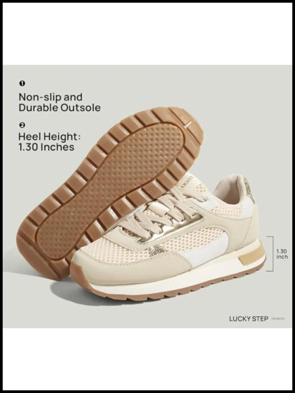 Non Slip Chunky Fashion Sneakers with Dual-Color Laces